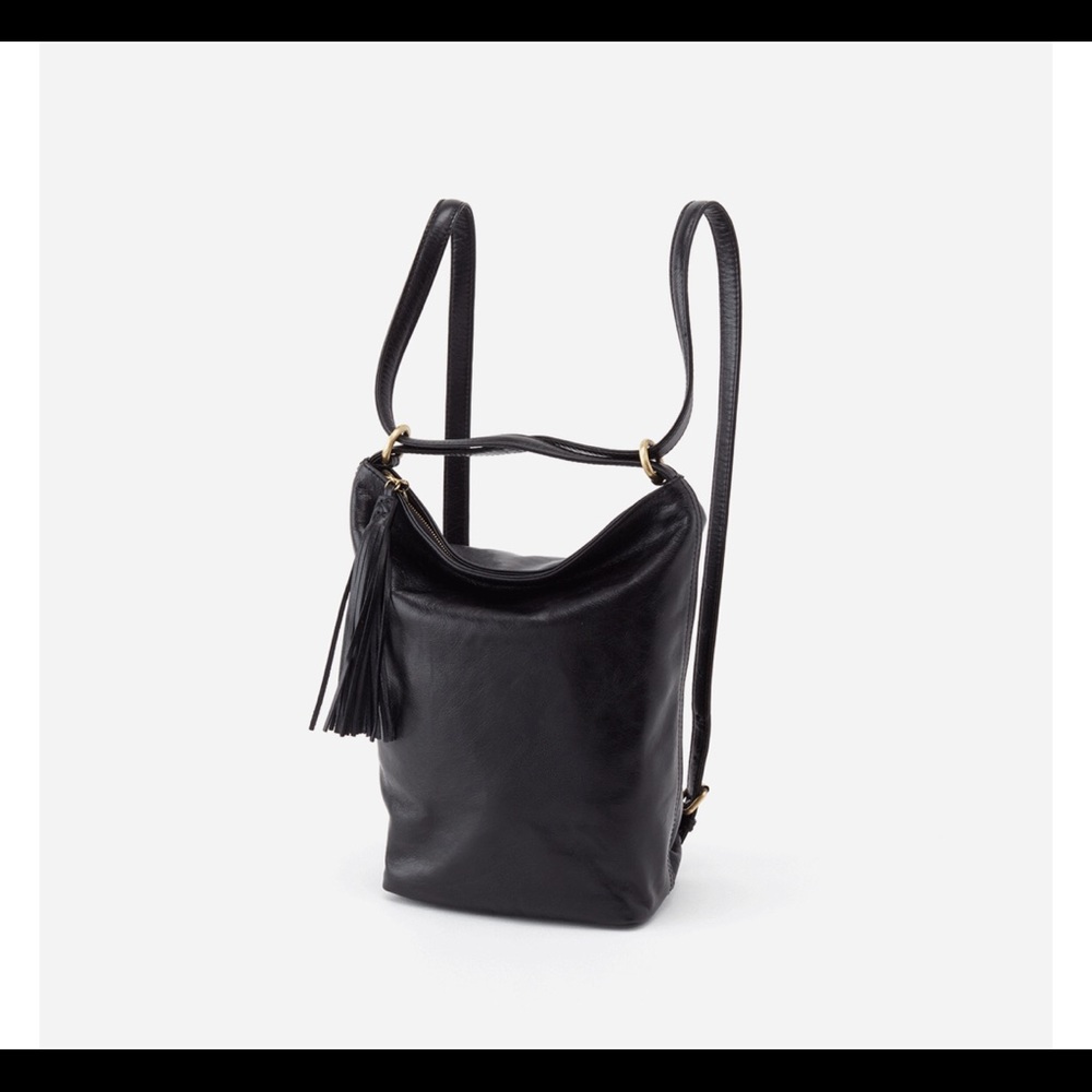 Hobo Black Leather Backpack / Shoulder bag